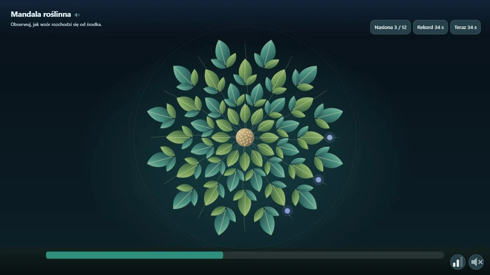 Mandala roślinna — ekran gry