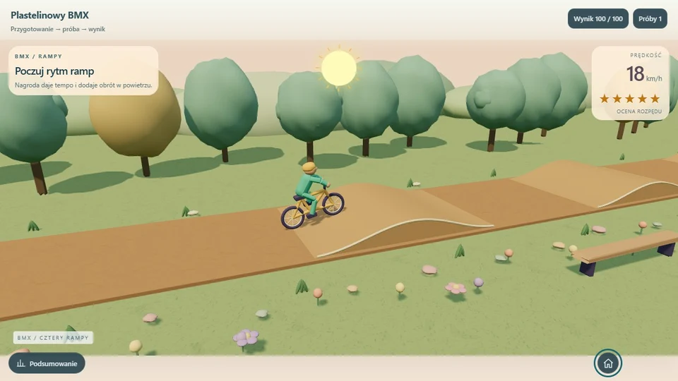 Plastelinowy BMX: rzeczywisty kadr animacji