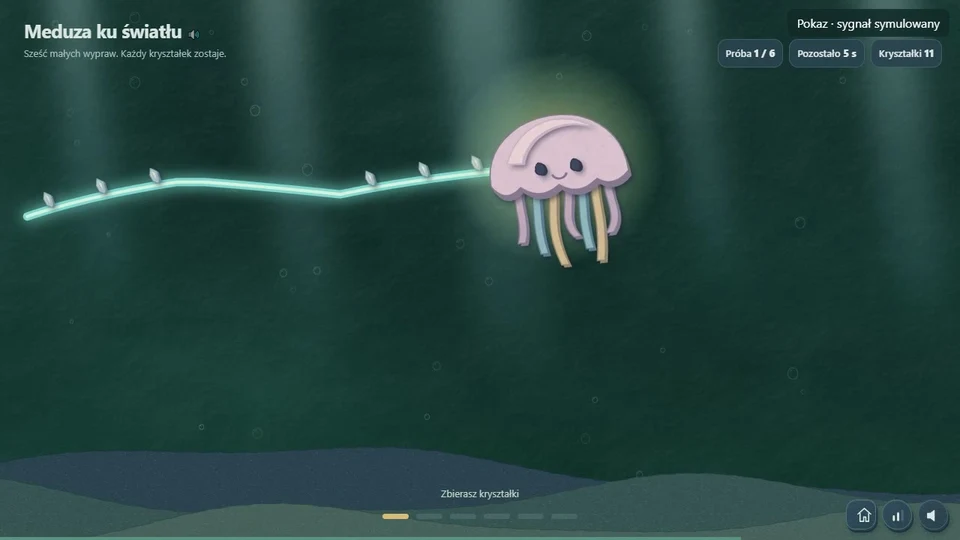 Meduza ku światłu: rzeczywisty kadr animacji